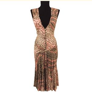Just Cavalli Pink Snake Print Fitted Dress 42/6